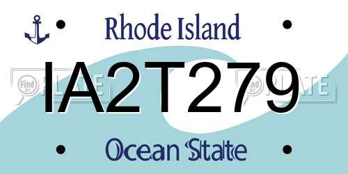 IA2T279 Rhode Island License Plate