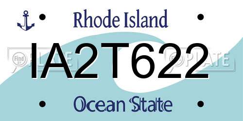IA2T622 Rhode Island License Plate