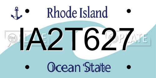 IA2T627 Rhode Island License Plate