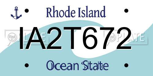 IA2T672 Rhode Island License Plate