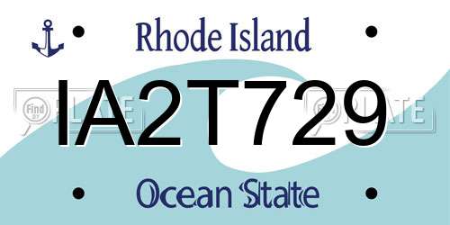 IA2T729 Rhode Island License Plate