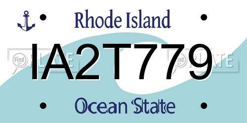 IA2T779 Rhode Island License Plate
