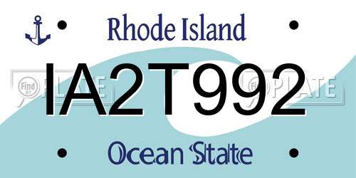 IA2T992 Rhode Island License Plate