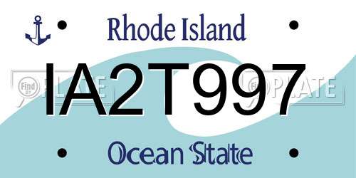 IA2T997 Rhode Island License Plate