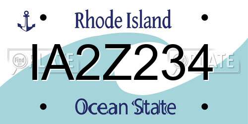 IA2Z234 Rhode Island License Plate