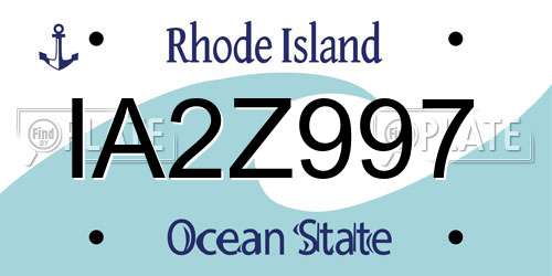 IA2Z997 Rhode Island License Plate