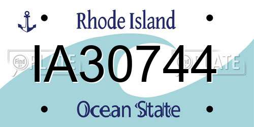 IA30744 Rhode Island License Plate