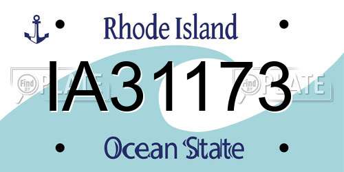 IA31173 Rhode Island License Plate