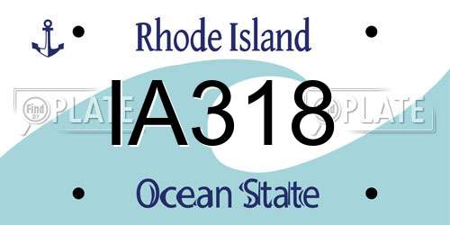 IA318 Rhode Island License Plate