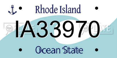 IA33970 Rhode Island License Plate