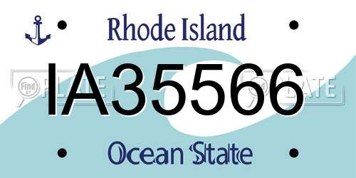 IA35566 Rhode Island License Plate