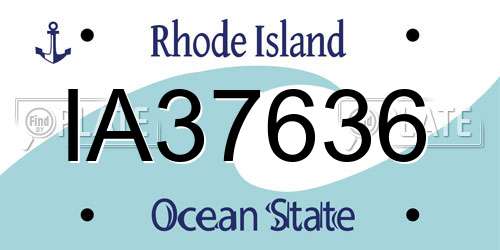 IA37636 Rhode Island License Plate