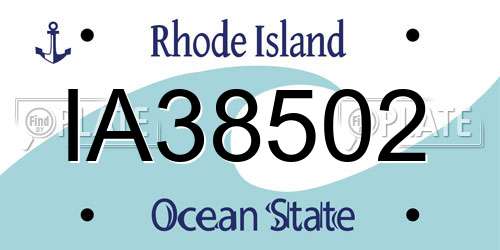 IA38502 Rhode Island License Plate