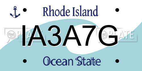 IA3A7G Rhode Island License Plate