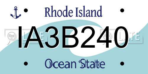 IA3B240 Rhode Island License Plate
