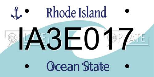 IA3E017 Rhode Island License Plate