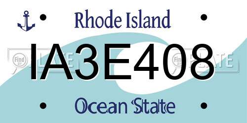 IA3E408 Rhode Island License Plate