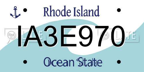 IA3E970 Rhode Island License Plate