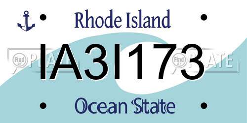 IA3I173 Rhode Island License Plate