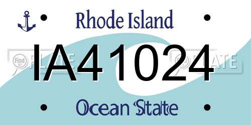 IA41024 Rhode Island License Plate