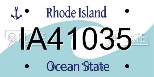 IA41035 Rhode Island License Plate