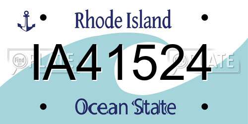 IA41524 Rhode Island License Plate