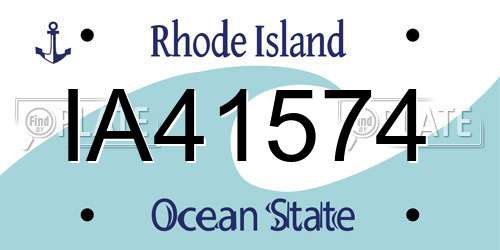 IA41574 Rhode Island License Plate