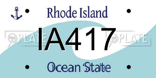 IA417 Rhode Island License Plate