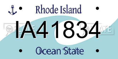IA41834 Rhode Island License Plate