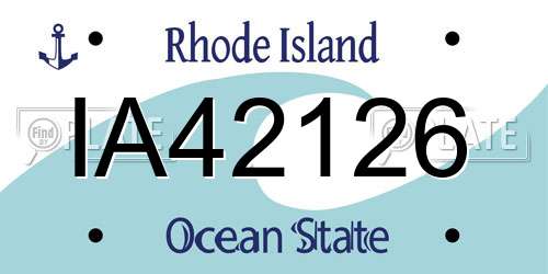 IA42126 Rhode Island License Plate