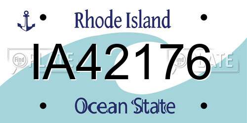 IA42176 Rhode Island License Plate