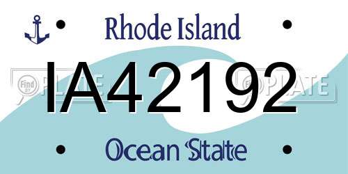 IA42192 Rhode Island License Plate