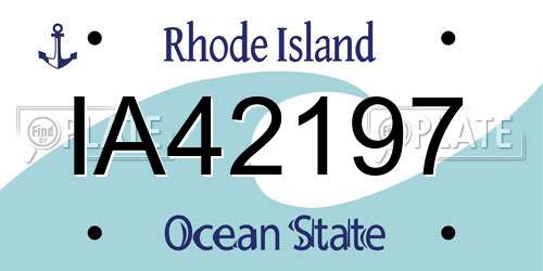 IA42197 Rhode Island License Plate