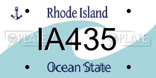 IA435 Rhode Island License Plate