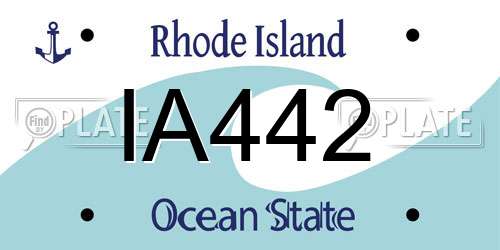IA442 Rhode Island License Plate