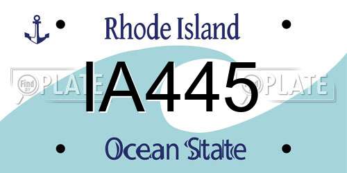 IA445 Rhode Island License Plate