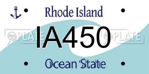 IA450 Rhode Island License Plate