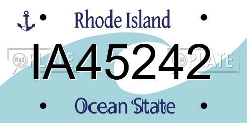 IA45242 Rhode Island License Plate