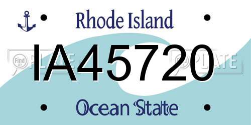 IA45720 Rhode Island License Plate