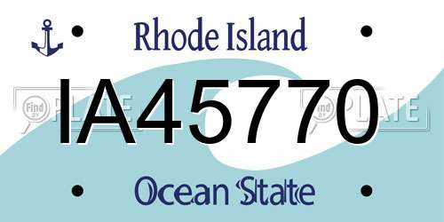 IA45770 Rhode Island License Plate