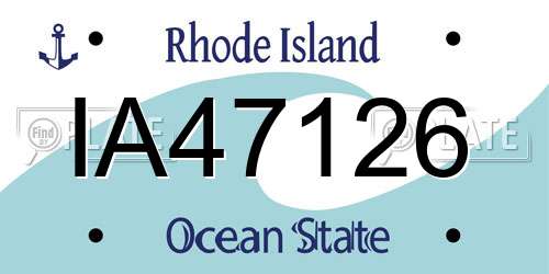 IA47126 Rhode Island License Plate
