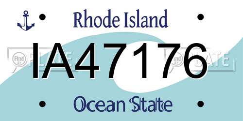 IA47176 Rhode Island License Plate