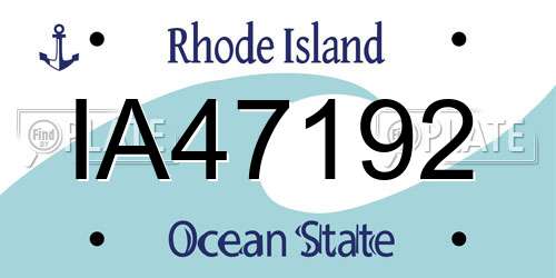 IA47192 Rhode Island License Plate