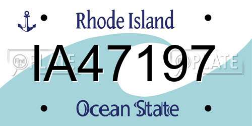 IA47197 Rhode Island License Plate