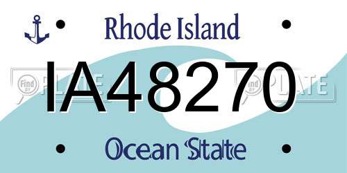 IA48270 Rhode Island License Plate