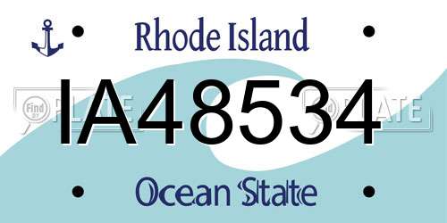 IA48534 Rhode Island License Plate