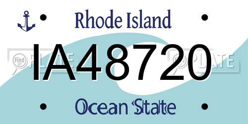 IA48720 Rhode Island License Plate