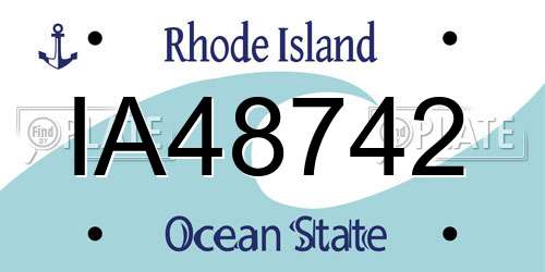 IA48742 Rhode Island License Plate