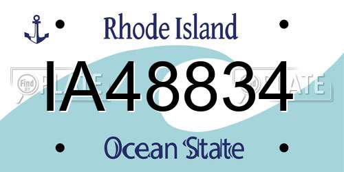 IA48834 Rhode Island License Plate