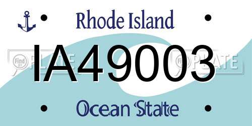 IA49003 Rhode Island License Plate